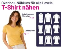 Nähkurs - T-Shirt nähen, mit der Overlock nähen, Stoffekontor Leipzig