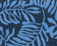 Viskosestoff NORDIC PALM, Blätter, blau, Light & Lush