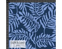 Viskosestoff NORDIC PALM, Blätter, blau, Light & Lush