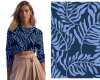 Viskosestoff NORDIC PALM, Blätter, blau, Light & Lush