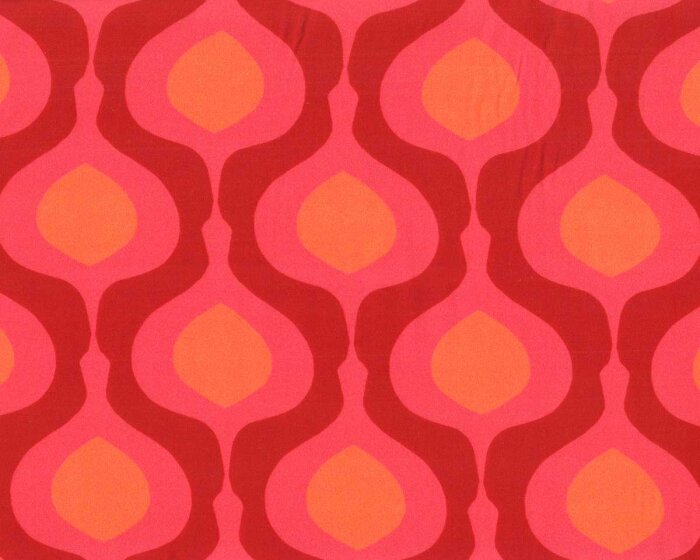 Viskosestoff SOLGLOD, Retro-Ovale, rot, Light & Lush