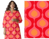 Viskosestoff SOLGLOD, Retro-Ovale, rot, Light & Lush