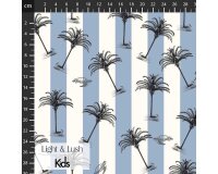 Popeline-Baumwollstoff PALM BEACH, Streifen und Palmen, Light & Lush