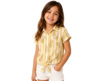 Popeline-Baumwollstoff SUNNY, Streifen und Ananas, Light & Lush