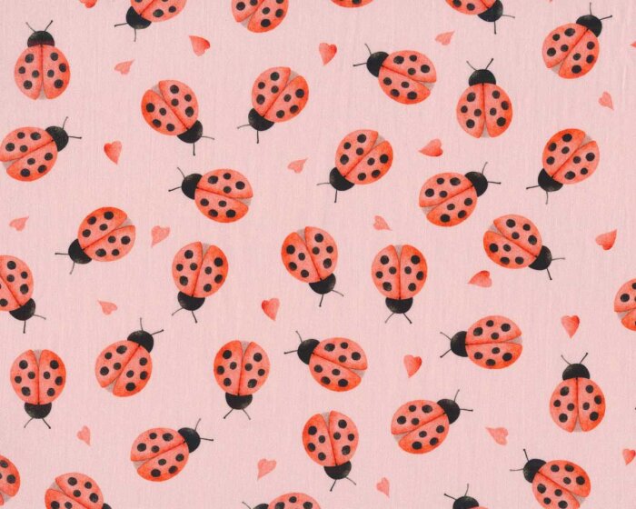 Popeline-Baumwollstoff LADYBUG, Marienkäfer, Light & Lush