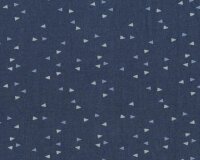 65 cm Reststück Leichter Jeansstoff DENIM GEO,...