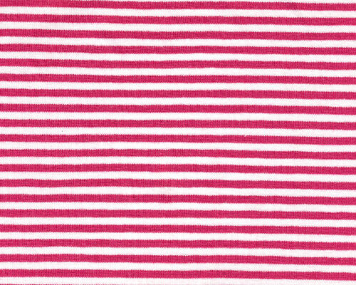 70 cm Reststück Baumwoll-Jersey "Campino" mit Streifen, extrabreit, pink-weiß