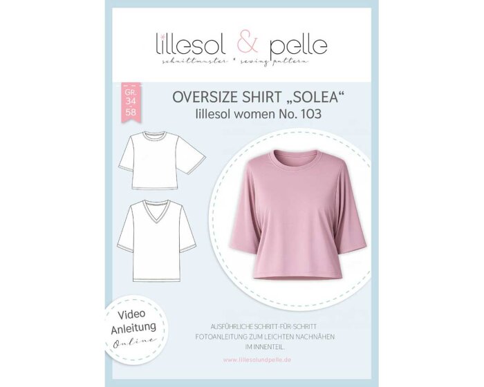 Damen-Schnittmuster Oversize Shirt SOLEA, lillesol women No.103