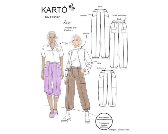Damen-Schnittmuster Hose INES, Kartó