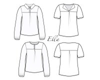 Damen-Schnittmuster Bluse ELLA, Kartó
