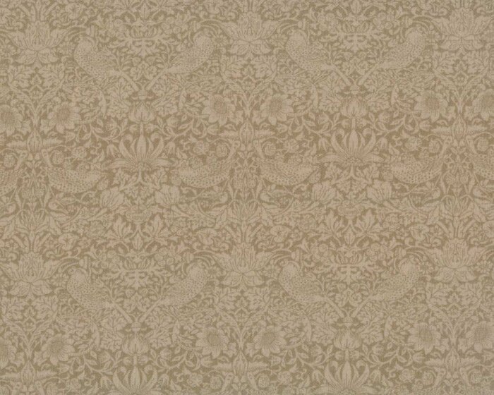 Patchworkstoff THE TRELLIS PALETTE, Vögel mit Erdbeeren, beige, Morris & Co.