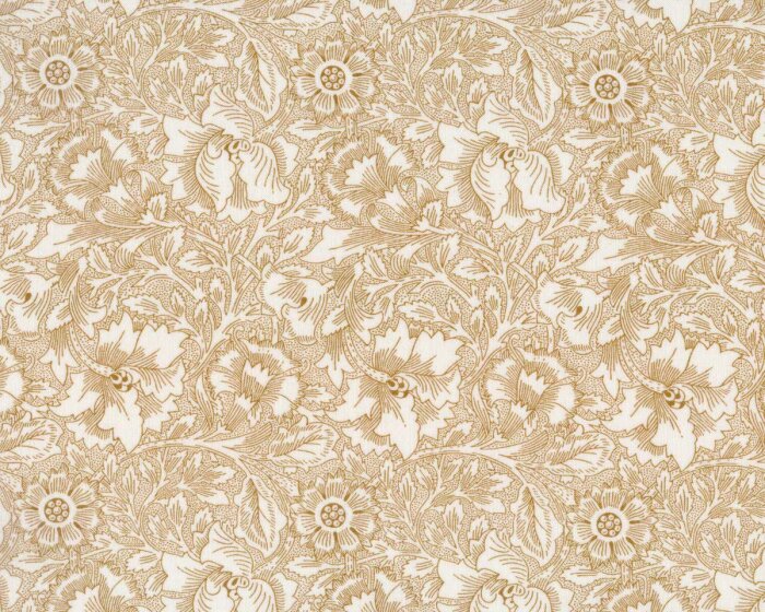 Patchworkstoff LODDEN, Blüten und Blätter, hellbraun, Morris & Co.