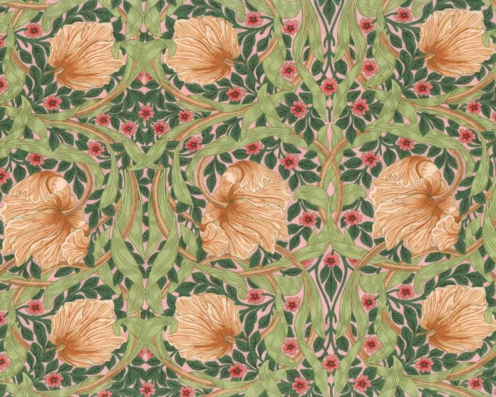 Patchworkstoff LODDEN, Pimpernell Blüte, grün, Morris & Co.