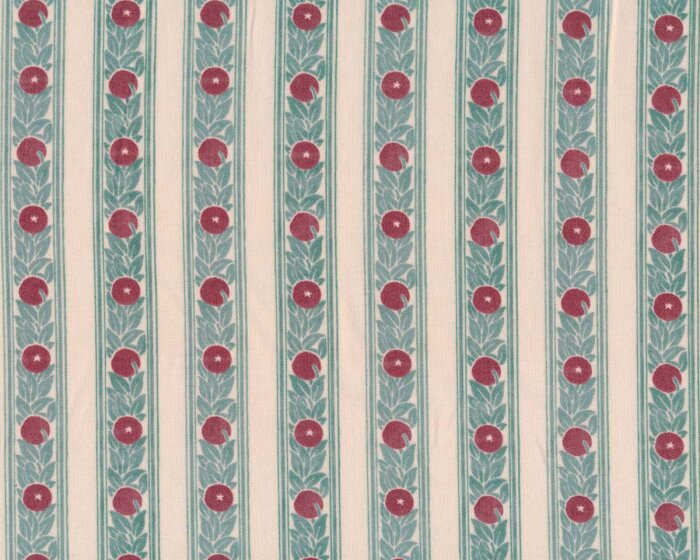 Patchworkstoff LODDEN, Streifen mit Früchten, mintgrün, Morris & Co.