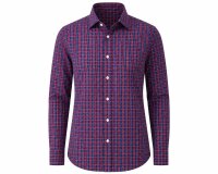 Italienischer Baumwollwebstoff CHECK, Karomuster, blau-rot