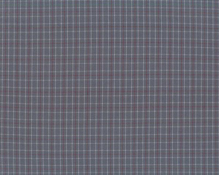 Italienischer Baumwollwebstoff SARTORIA, Karomuster, grau