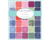 30 cm Reststück Batik-Patchworkstoff LATITUDE BATIKS, Blüten und Farne, taubenblau-helles hellblau, Moda Fabrics