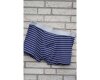 40 cm Reststück Baumwolljersey ISA, Streifen, dunkelblau-weiß, Swafing