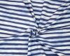 60 cm Reststück Baumwolljersey RESCUE STRIPE, Streifen, hellblau-dunkelblau, Hilco