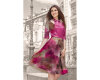 60 cm Reststück Viskosejersey PINK FLOW, Rosen, fuchsia, Hilco