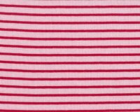 50 cm Reststück Bio-Doubleface-Jersey WENDE-RINGEL, Streifen, rosa-rot-hellrosa