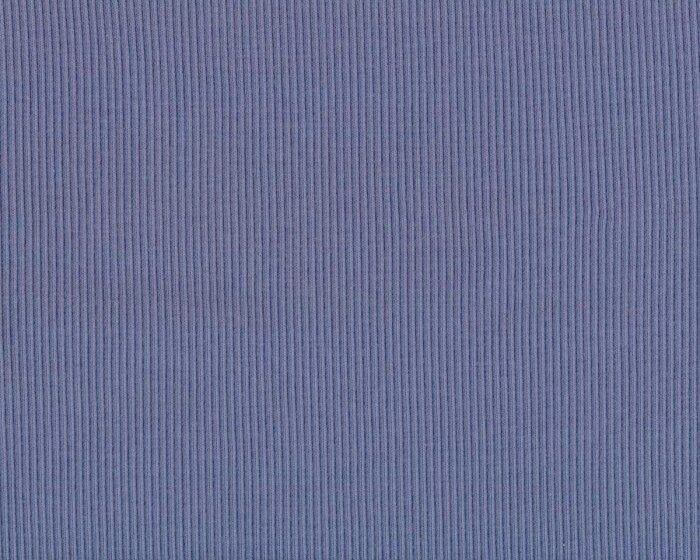 Baumwoll-Bündchenstoff COLLAR, einfarbig, lilablau, Fibre Mood