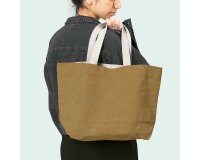35 cm Reststück Canvas-Stoff HEAVY CANVAS, dunkles beige, Light & Lush