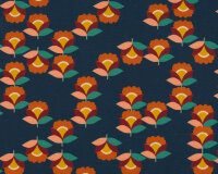 45 cm Reststück Viskosejersey BONSAI, Blumen,...