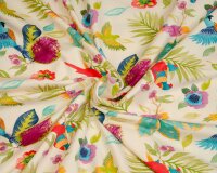 45 cm Reststück Baumwolljersey JUNGLE BIRD, Papagei...