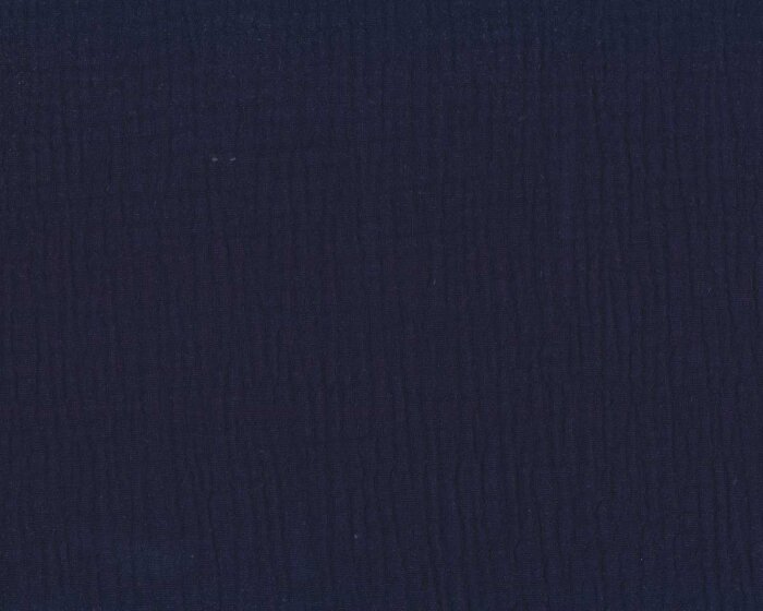 45 cm Reststück Baumwollstoff DOUBLE GAUZE, marineblau, Hilco