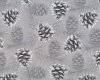 25 cm Reststück Sweatstoff WILD POMME, Zapfen, grau, Hilco