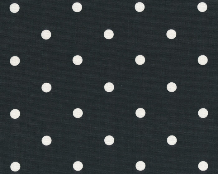 40 cm Reststück MIT FEHLER Englischer Dekostoff DOTTY, Punkte, schwarz, Clarke & Clarke