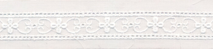 55 cm Reststück Baumwollspitze PIZZO SANGALLO mit Lochstickerei, 30 mm breit, weiß Ornamente