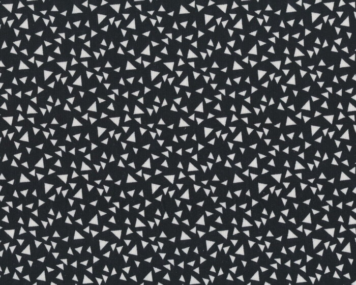 50 cm Reststück Patchworkstoff HARMONY, Dreiecke, schwarz-weiß