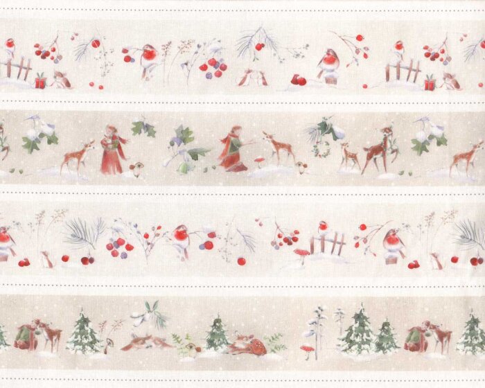 20-cm-Rapport Baumwollstoff STREIFEN WINTERZEIT, Sophia Drescher, Acufactum