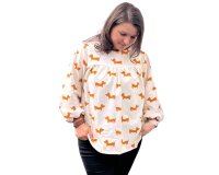 Baumwollsweatstoff DER DACKEL, hellbeige, Cherry Picking
