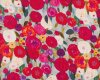 30 cm Reststück Viskosestoff COLORFUL mit Lurex, Rosen, PS fabrics