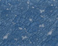 40 cm Reststück Italienischer Jacquardstoff FIORITURA, Pfingstrosen, ultramarinblau-hellgrau