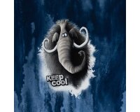 90-cm-Panel Sweatstoff ON THE ROCKS by Thorsten Berger, Mammut, blaugrau