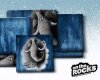 90-cm-Panel Sweatstoff ON THE ROCKS by Thorsten Berger, Mammut, blaugrau