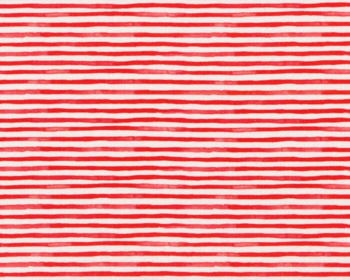 50 cm Reststück Baumwolljersey CAPTAIN STRIPE, feine Streifen, rot, Hilco