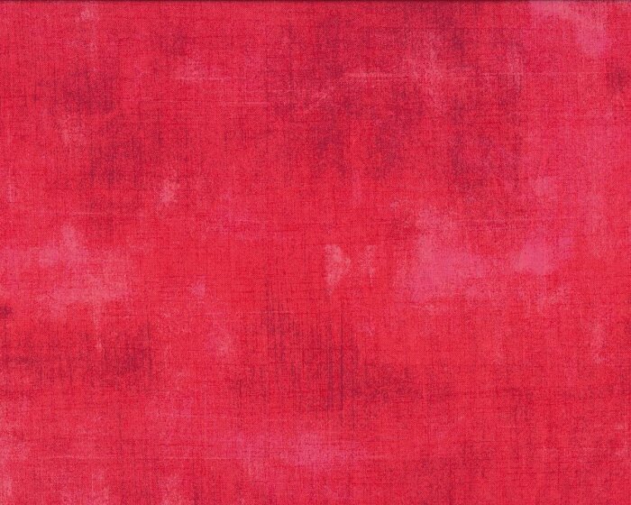 45 cm Reststück Patchworkstoff GRUNGE, uni streifig-meliert, kräftiges hellrot, Moda Fabrics