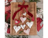 Baumwollstoff WEIHNACHTSHERZEN, Silke Leffler, Acufactum