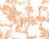 Dekostoff Toile de Jouy ANGELOT, Landschaft, weiß-orange