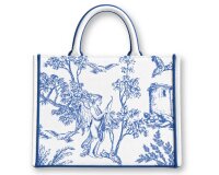Dekostoff Toile de Jouy ANGELOT, Landschaft, weiß-blau