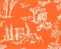 Dekostoff Toile de Jouy ANGELOT, Landschaft, orange