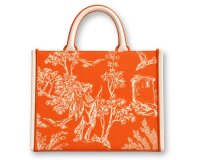 Dekostoff Toile de Jouy ANGELOT, Landschaft, orange