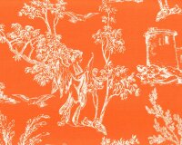 Dekostoff Toile de Jouy ANGELOT, Landschaft, orange