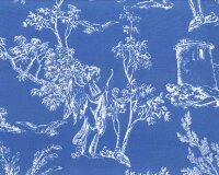 Dekostoff Toile de Jouy ANGELOT, Landschaft, blau