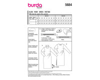 Schnittmuster Kleid mit Drapierung, burda style 5684